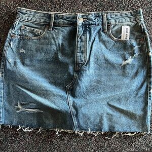 Old Navy Blue Denim High Rise Secret Slim Pockets Skirt Size 14